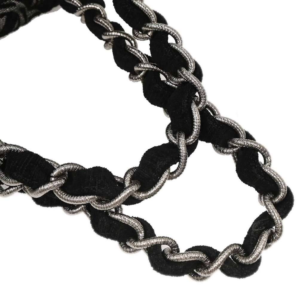 Chanel Vintage Zip Bowler Bag Black Cotton Good condition - Inside View