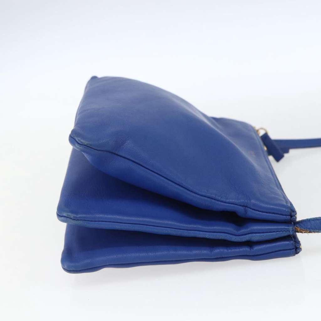 Celine Trio Crossbody Bag Blue Leather Good condition - Box View