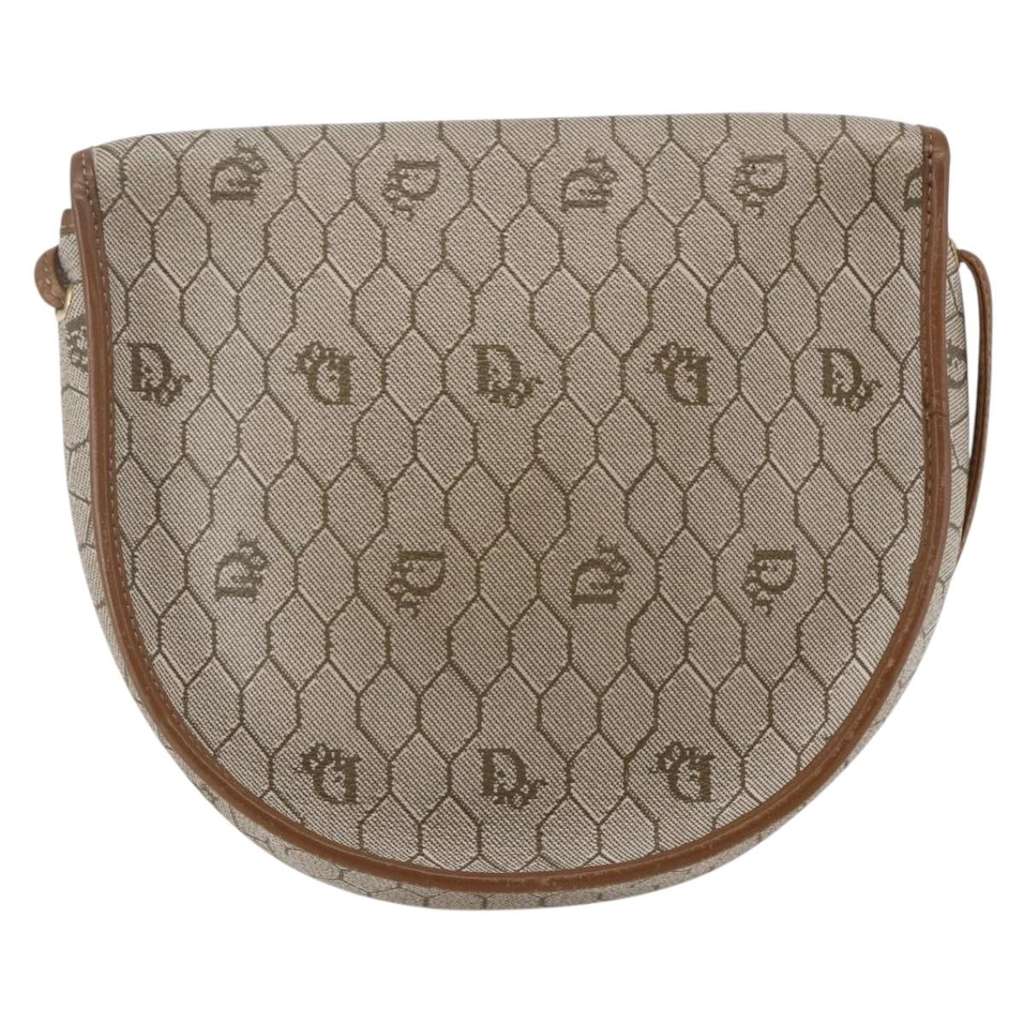 Christian Dior Vintage Honeycomb Flap Crossbody Bag Beige Canvas Good condition - Back View