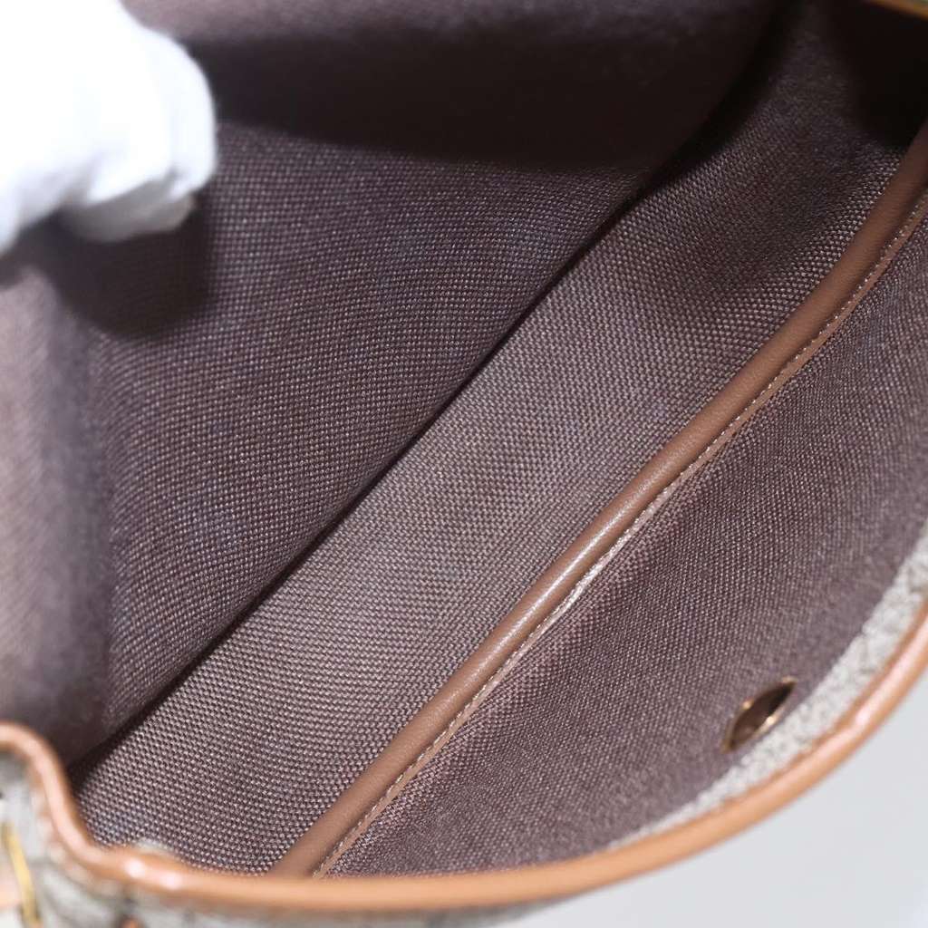 Christian Dior Vintage Honeycomb Flap Crossbody Bag Beige Canvas Good condition - Box View