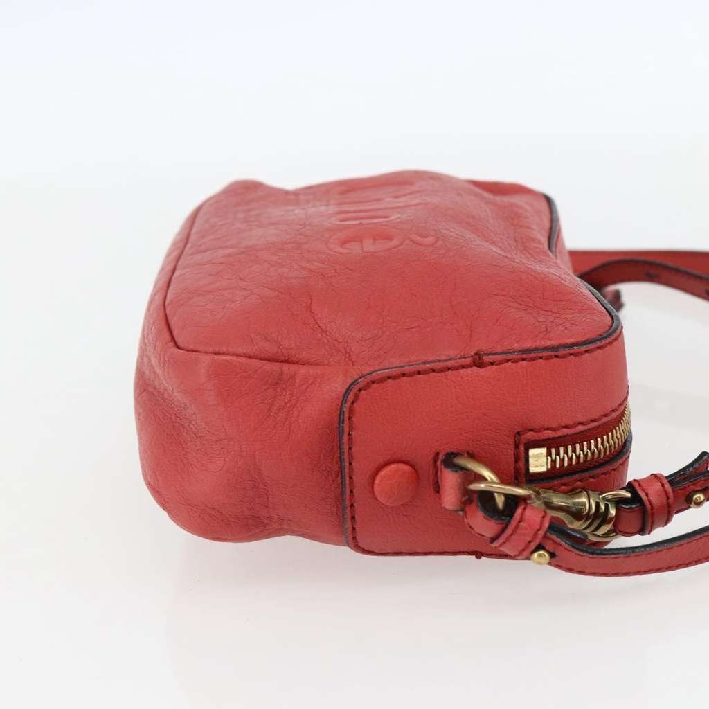 Chloe Shadow Shoulder Bag Red Leather Fair condition - Model View