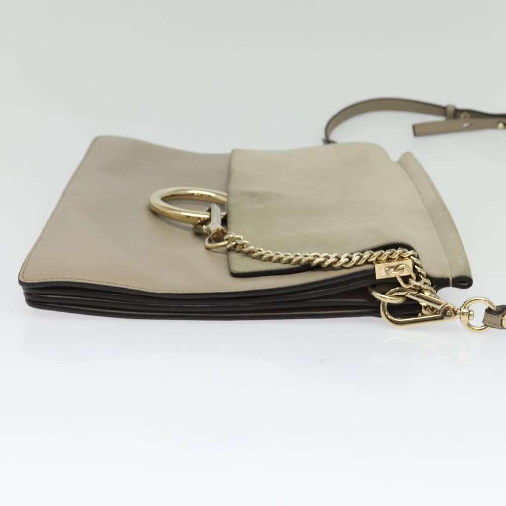 Chloe Faye Shoulder Bag Beige Suede Good condition - Model View