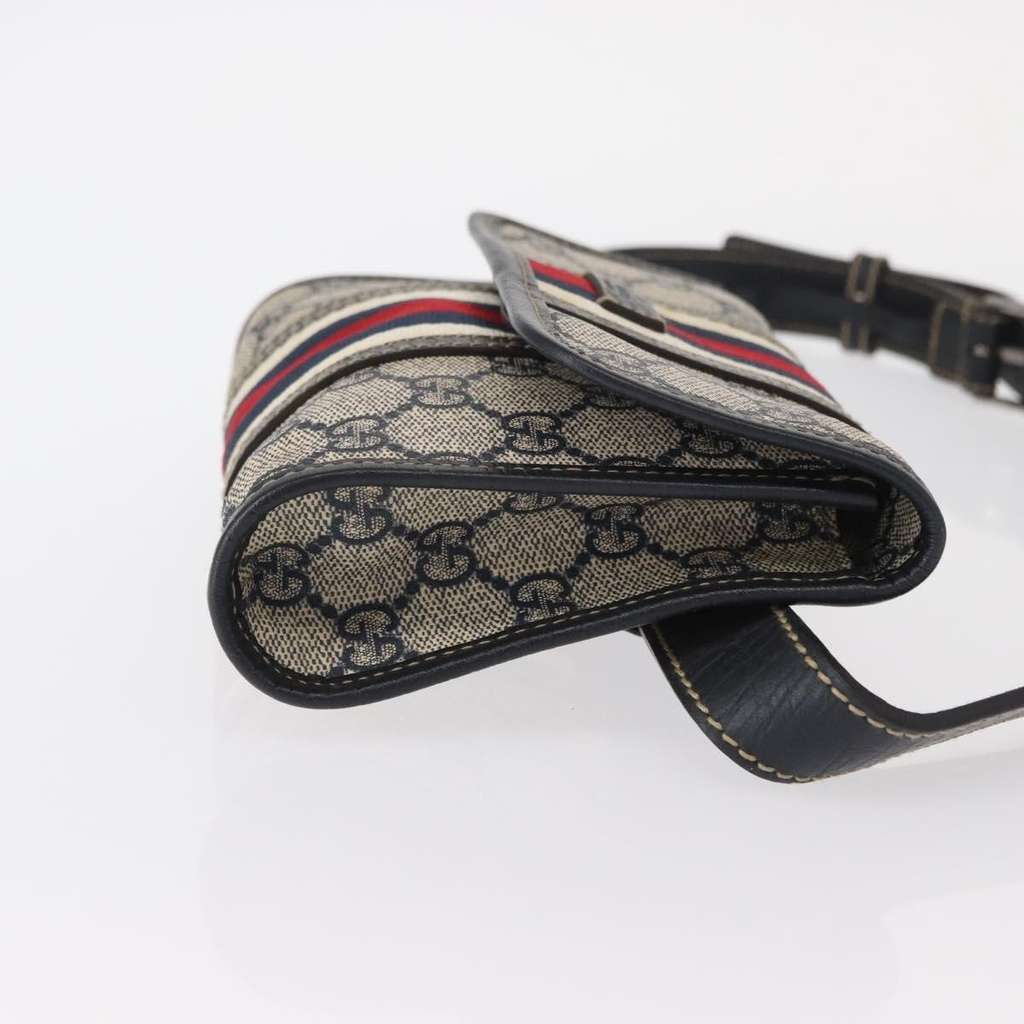 Gucci Vintage Web Belt Bag Navy Good condition - Inside View