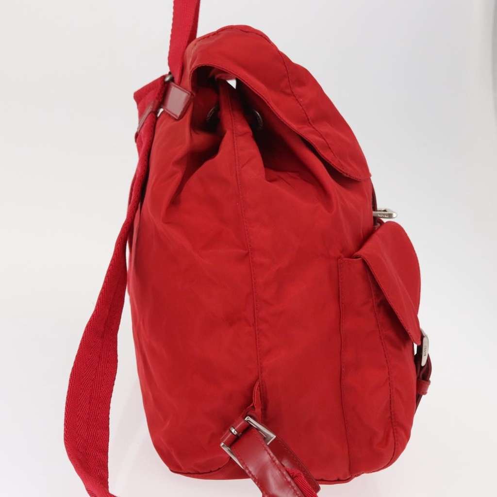 Prada Double Front Pocket Backpack Red Good condition - Model View
