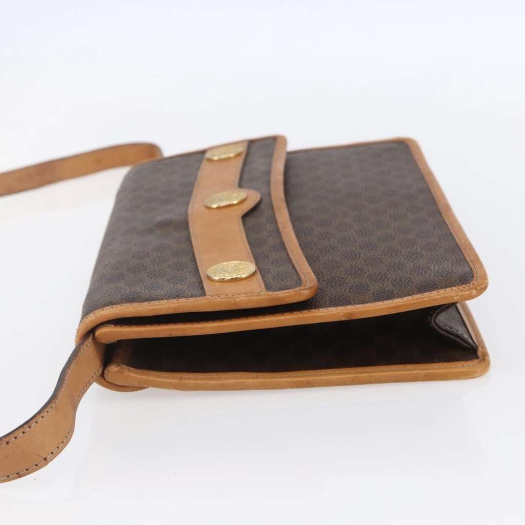Celine Vintage Macadam Shoulder Bag Brown Canvas Good condition - Inside View