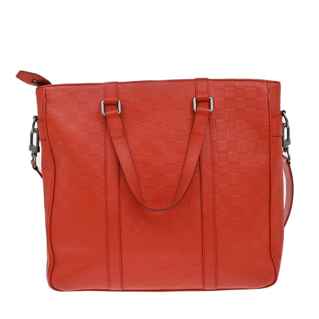 Louis Vuitton Tadao Handbag Red Leather Good condition - Back View