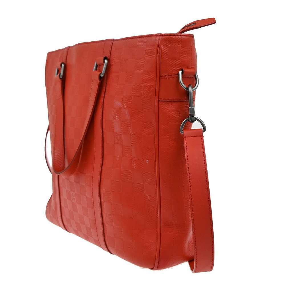 Louis Vuitton Tadao Handbag Red Leather Good condition - Inside View