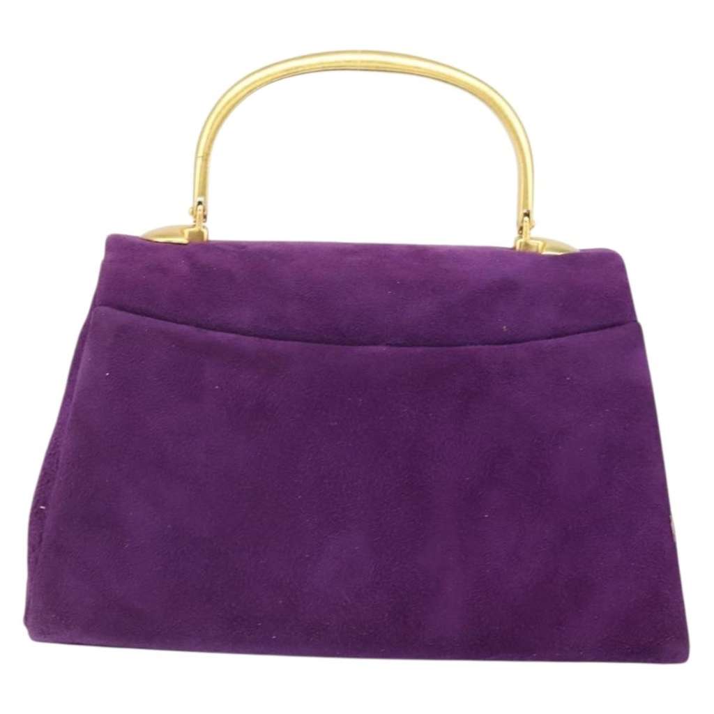 Givenchy Vintage Handbag Purple Suede Good condition - Back View