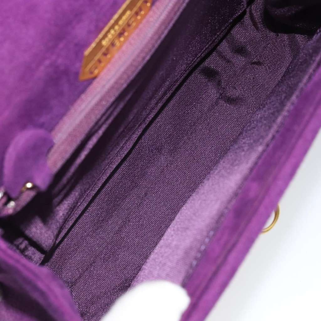 Givenchy Vintage Handbag Purple Suede Good condition - Box View