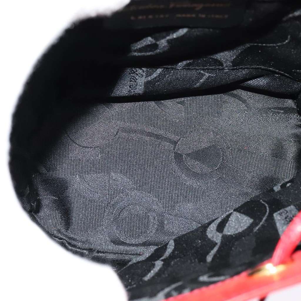 Salvatore Ferragamo Gancini Backpack Red Suede Good condition - Box View