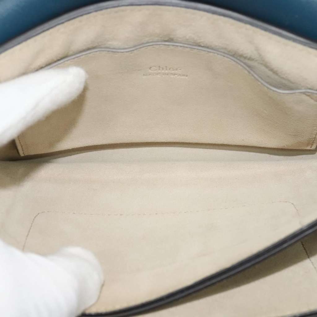 Chloe Faye Shoulder Bag Turquoise Suede Good condition - Box View