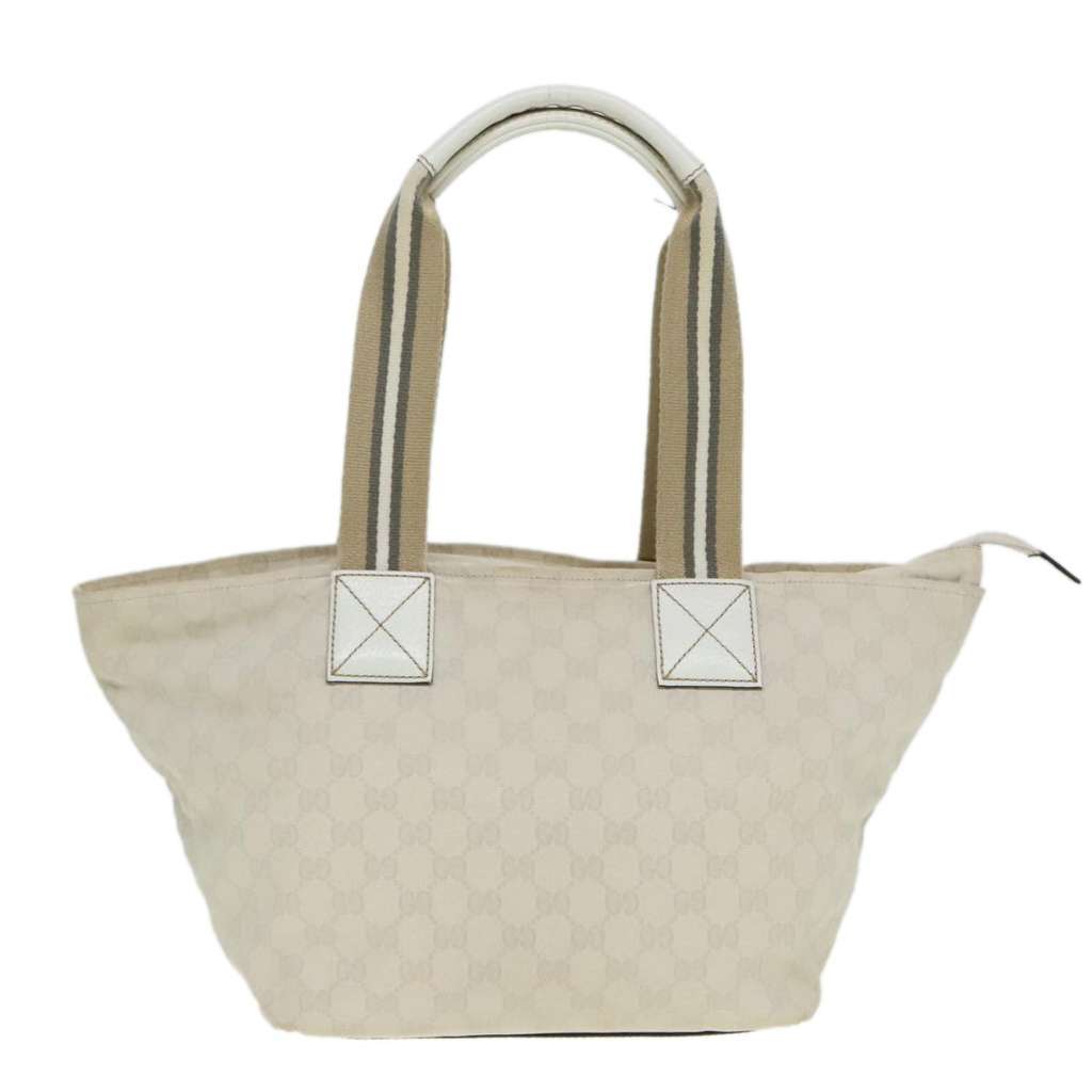 Gucci Web Zip Tote White Canvas Good condition - Back View
