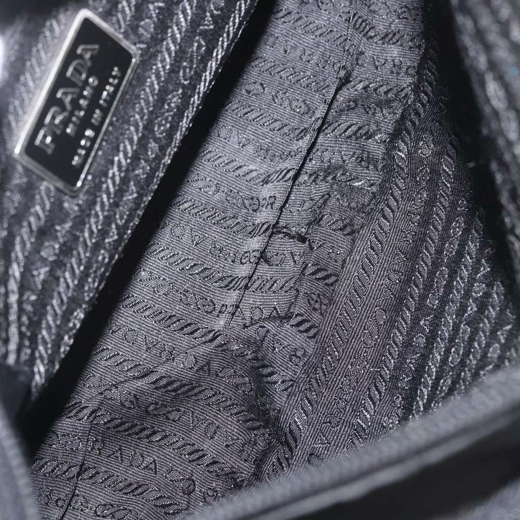 Prada Front Zip Shoulder Bag Black Fair condition - Box View