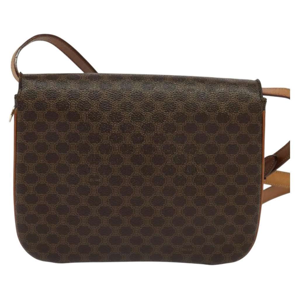 Celine Vintage Macadam Shoulder Bag Brown Canvas Good condition - Back View
