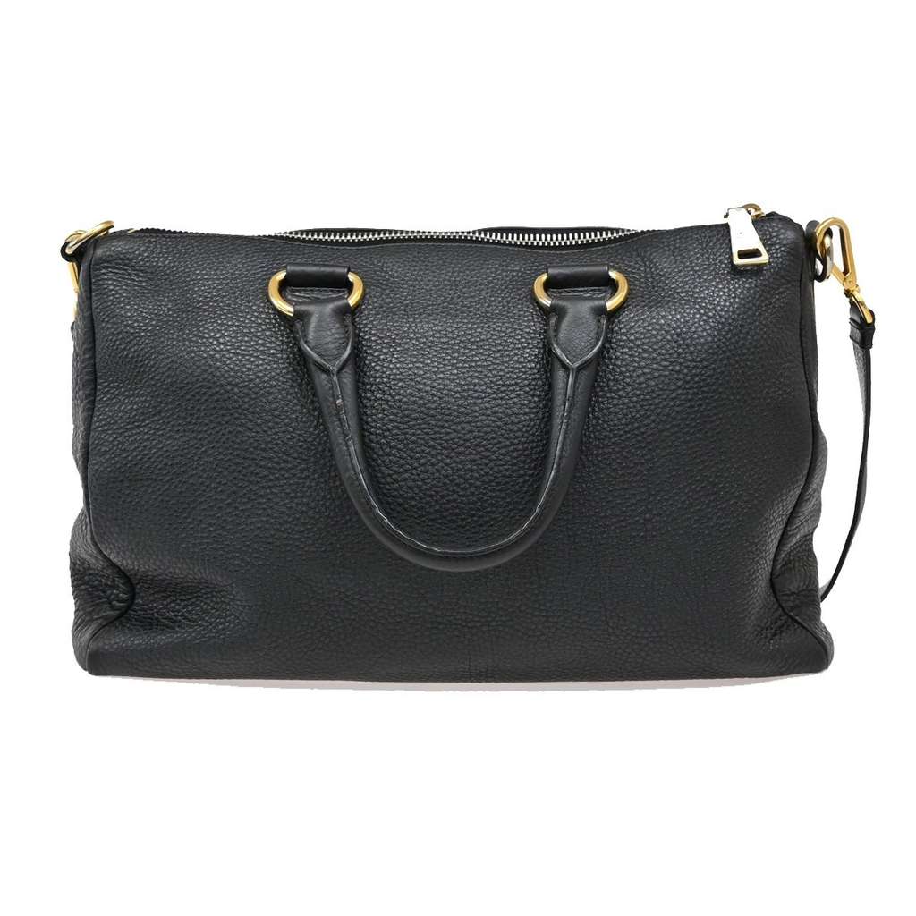 Prada Convertible Boston Bag Black Leather Good condition - Back View