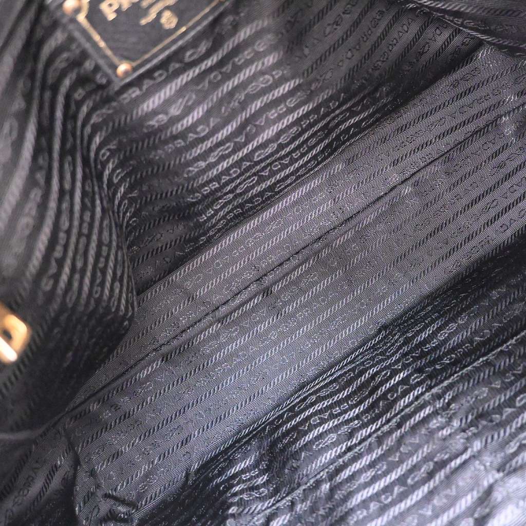 Prada Convertible Boston Bag Black Leather Good condition - Box View