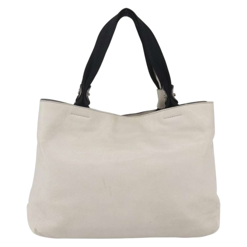 Salvatore Ferragamo Vala Handbag Ecru Leather Good condition - Back View