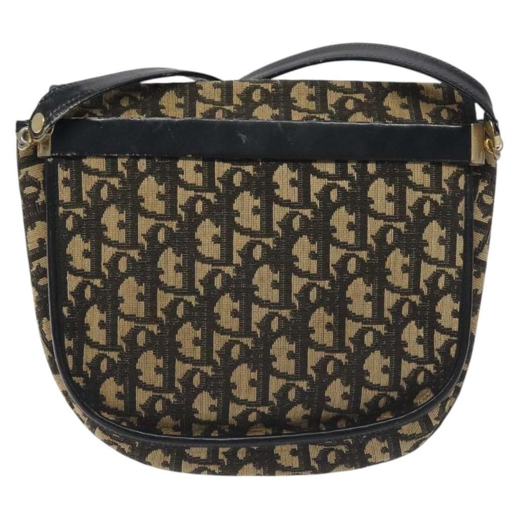 Christian Dior Vintage Flap Crossbody Bag Navy Canvas Good condition - Back View