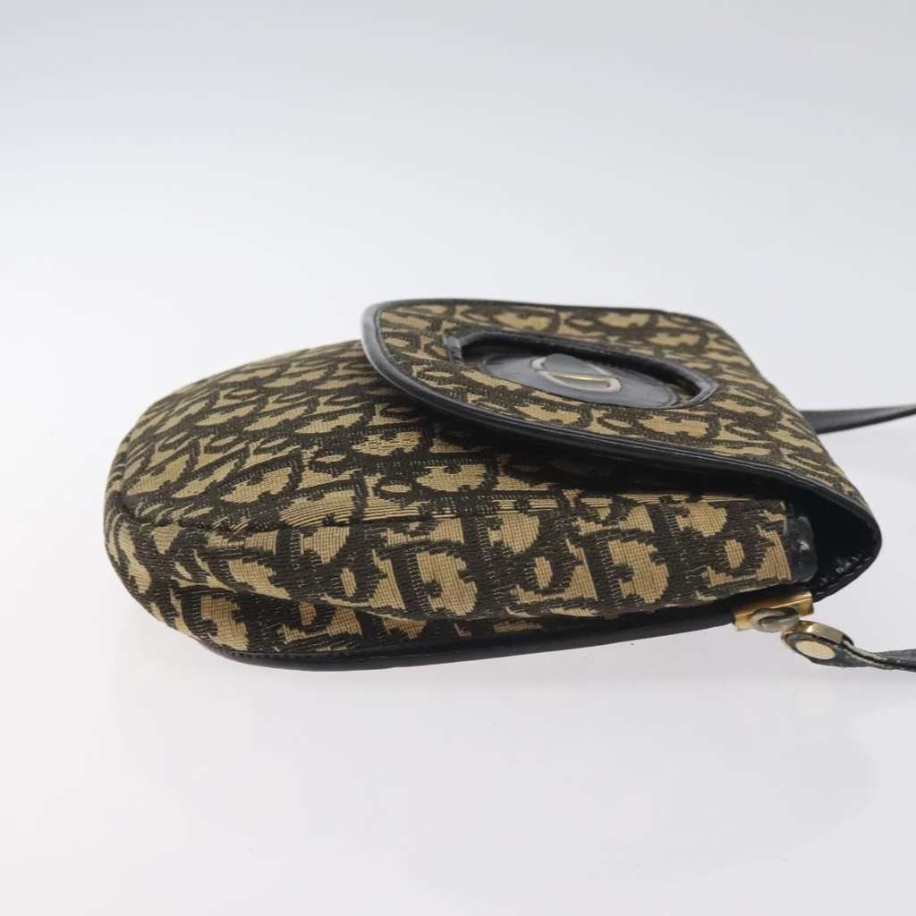 Christian Dior Vintage Flap Crossbody Bag Navy Canvas Good condition - Inside View