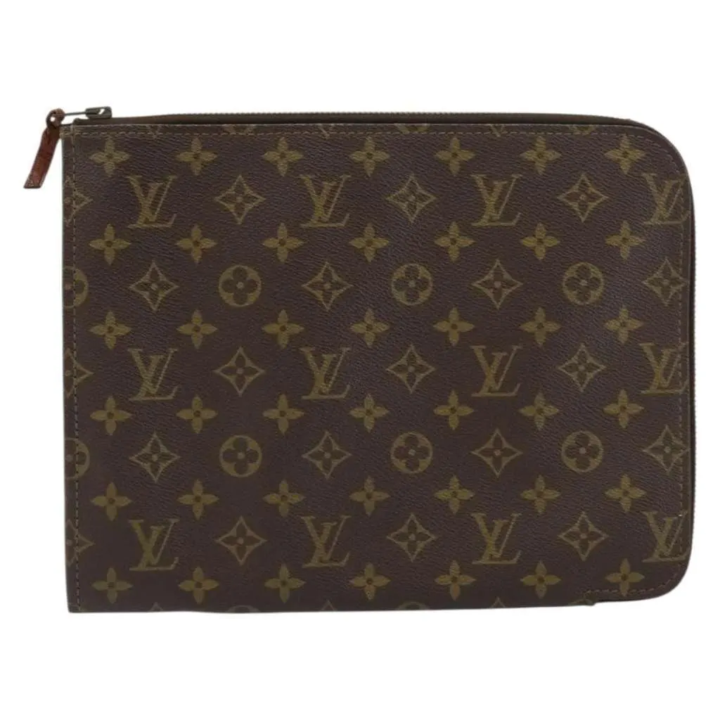 Louis Vuitton Poche Documents Brown Canvas Good - Front View