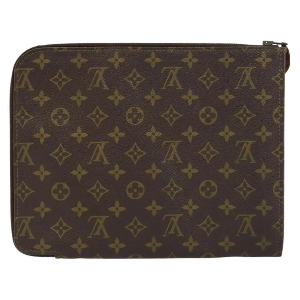 Louis Vuitton Poche Documents Brown Canvas Good - Back View
