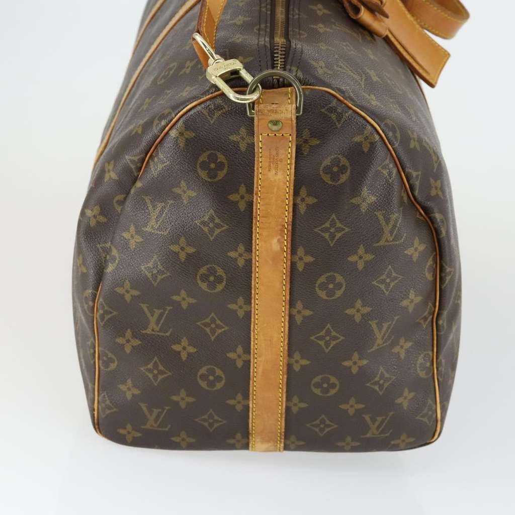 Louis Vuitton Keepall Bandouliere Bag Brown Canvas Fair condition - Model View
