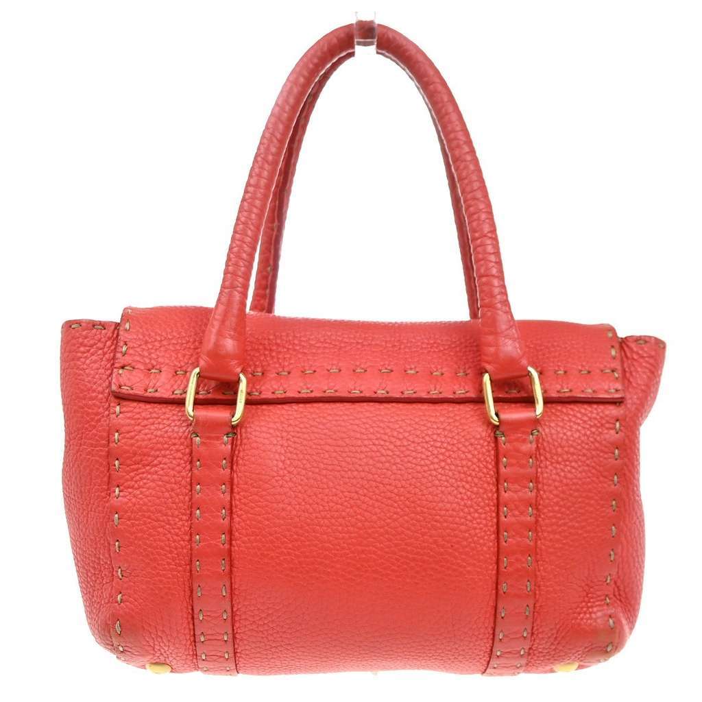 Fendi Selleria Linda Satchel Red Leather Good condition - Back View