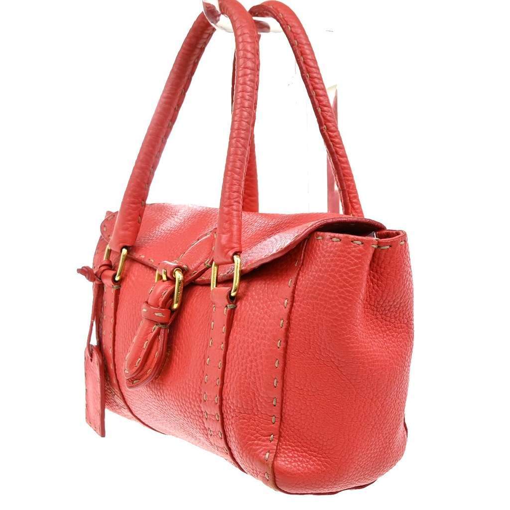 Fendi Selleria Linda Satchel Red Leather Good condition - Inside View