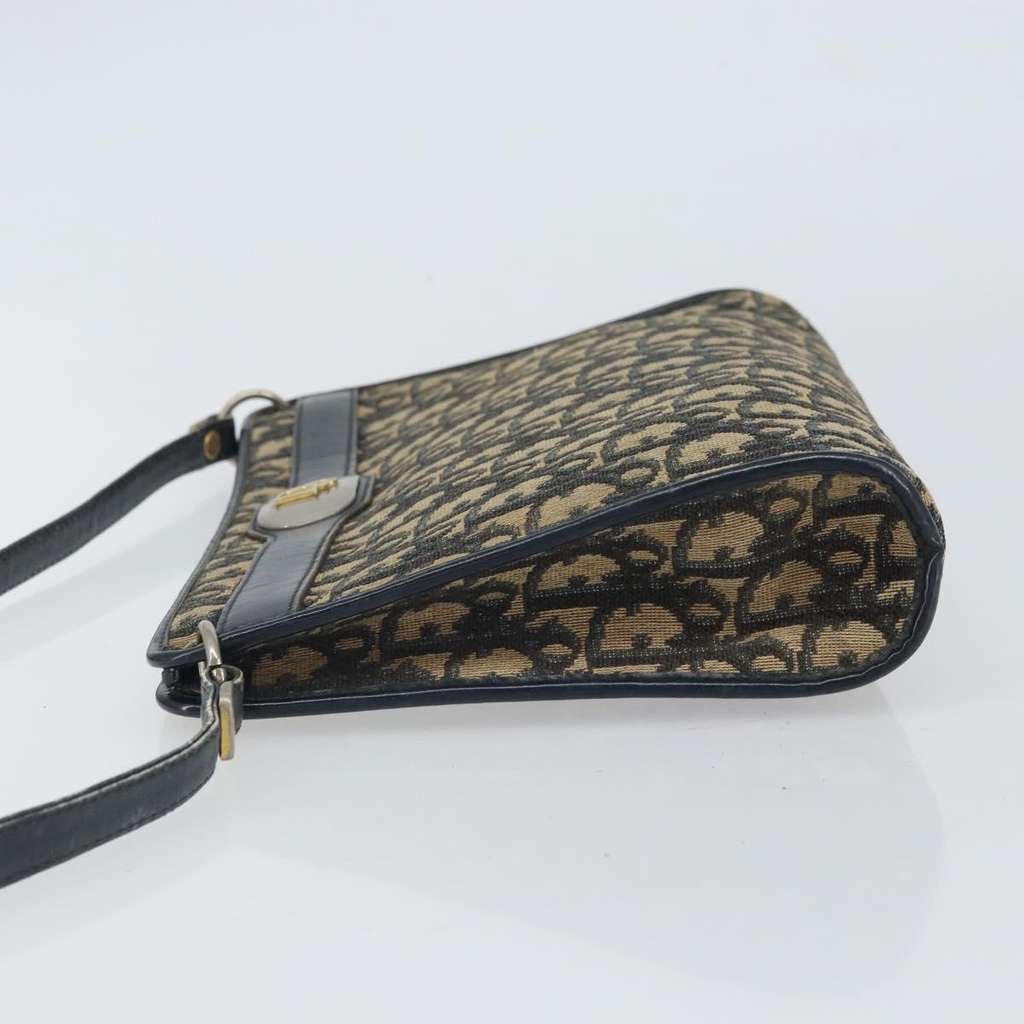 Christian Dior Vintage Trotter Shoulder Bag Navy Canvas Good condition - Model View