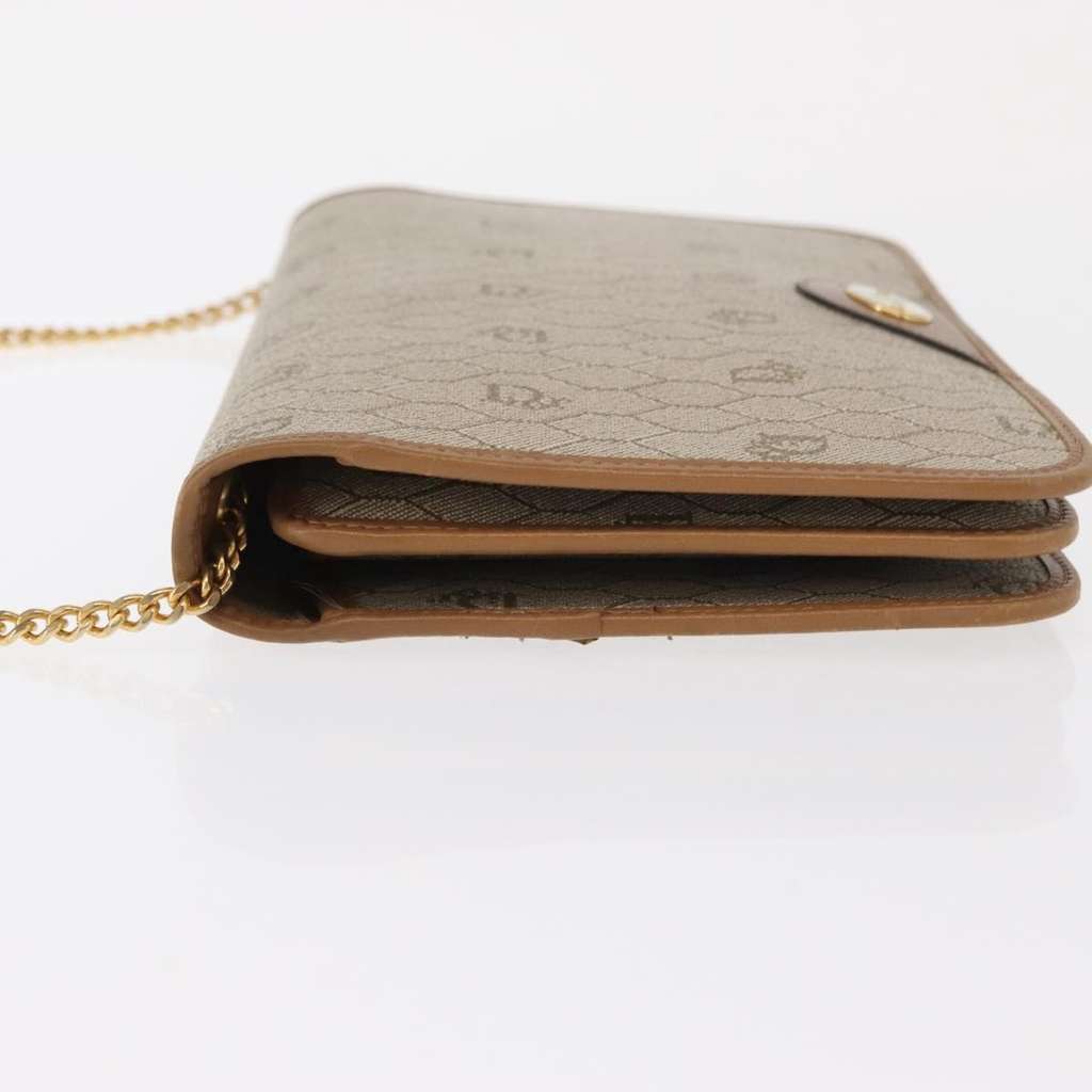 Christian Dior Vintage Honeycomb chain Beige Canvas Good condition - Model View