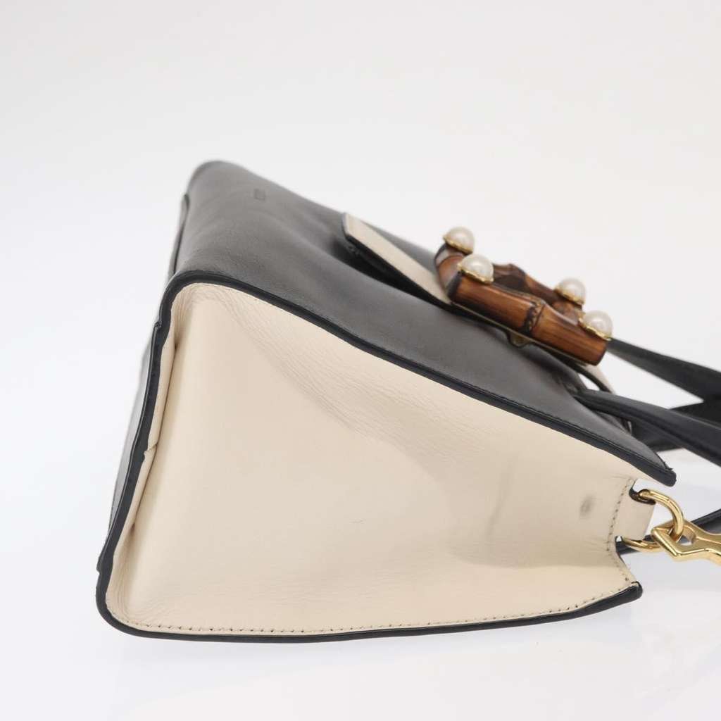Gucci Convertible Bamboo Buckle Tote Black Leather Good condition - Inside View