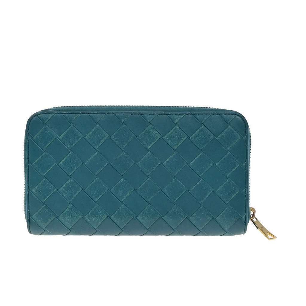 Bottega Veneta Intrecciato Wallet Green Leather Good condition - Back View