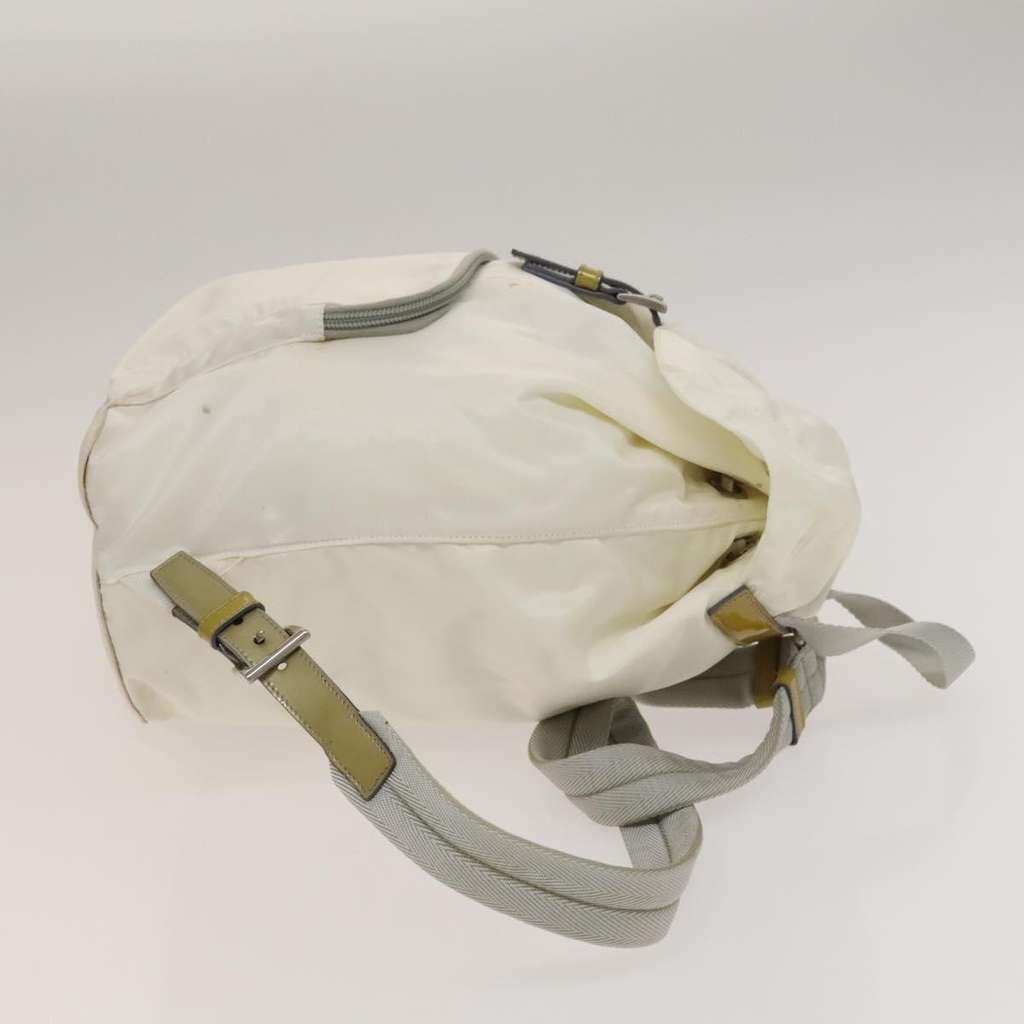 Prada Front Pocket Buckle Backpack White Good condition - Model View