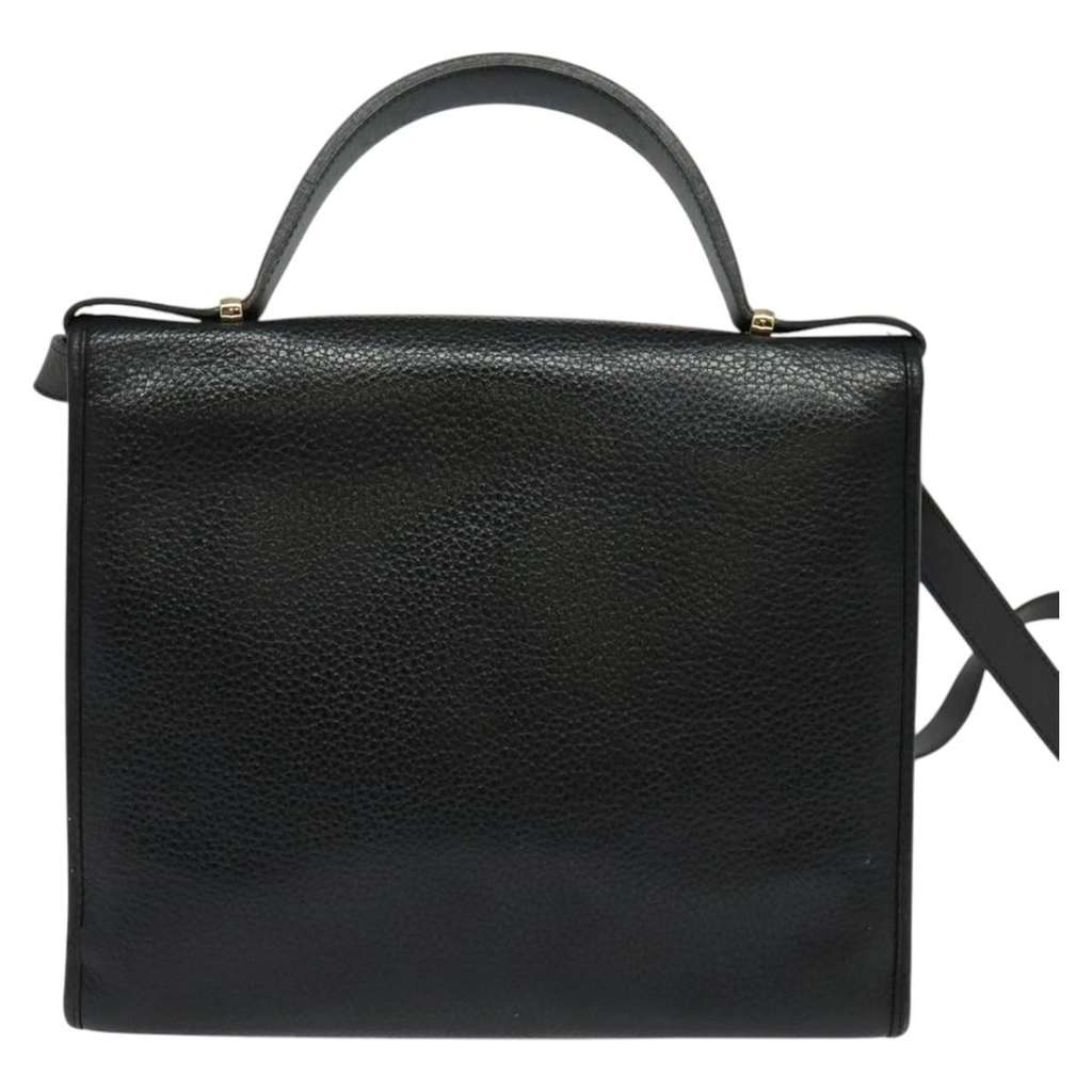 Christian Dior Vintage CD Handbag Black Leather Good condition - Back View