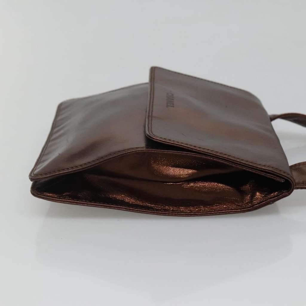 Chanel Vintage Logo Flap Messenger Bag Brown Leather Good condition - Inside View