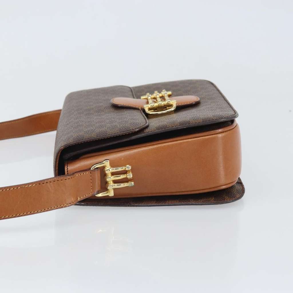 Celine Vintage Macadam Shoulder Bag Brown Canvas Fair condition - Model View