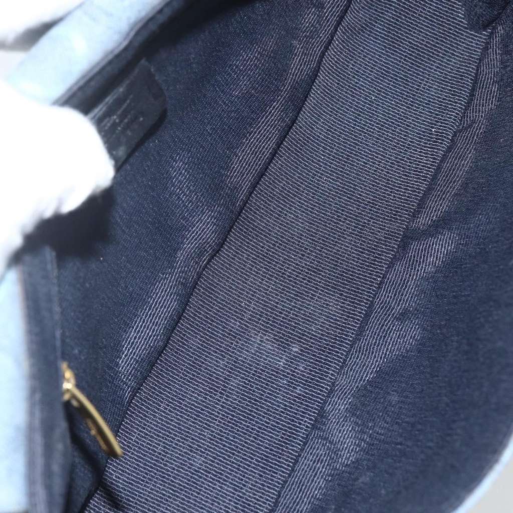 Salvatore Ferragamo Gancini Shoulder Bag Blue Canvas Good condition - Box View