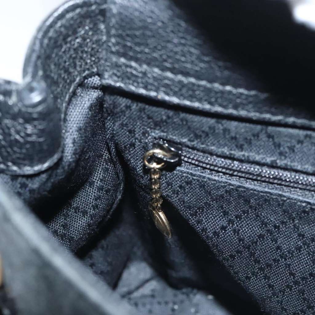 Gucci Vintage Bamboo Front Pocket Tote Black Suede Good condition - Inside View