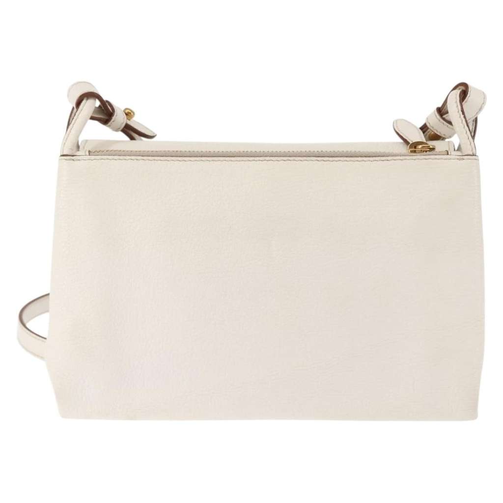 Prada Flap Crossbody Bag White Leather Good condition - Back View