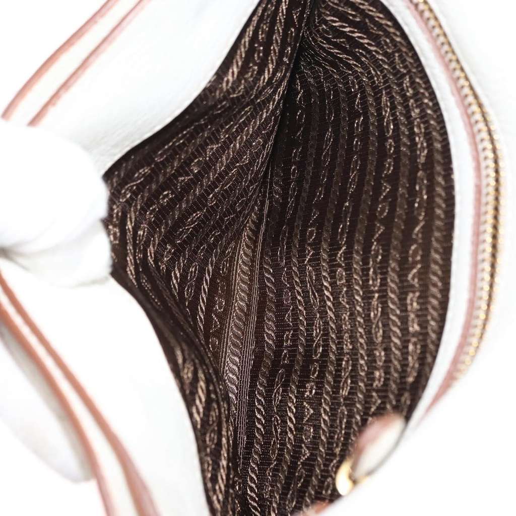 Prada Flap Crossbody Bag White Leather Good condition - Box View