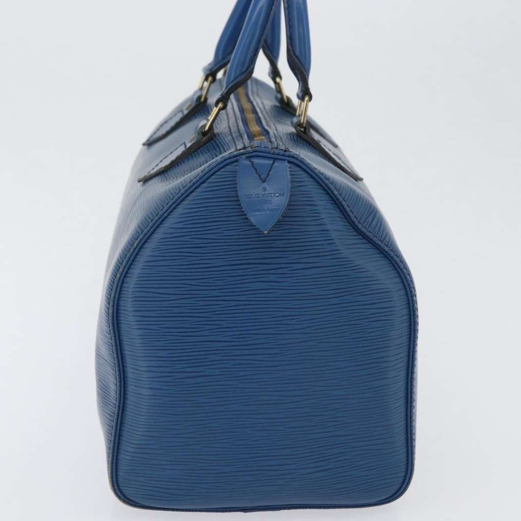 Louis Vuitton Speedy Handbag Blue Leather Fair condition - Model View