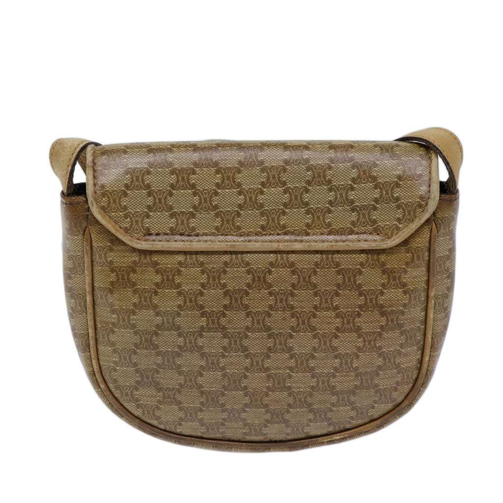 Celine Macadam Shoulder Bag Beige Canvas Good condition - Back View