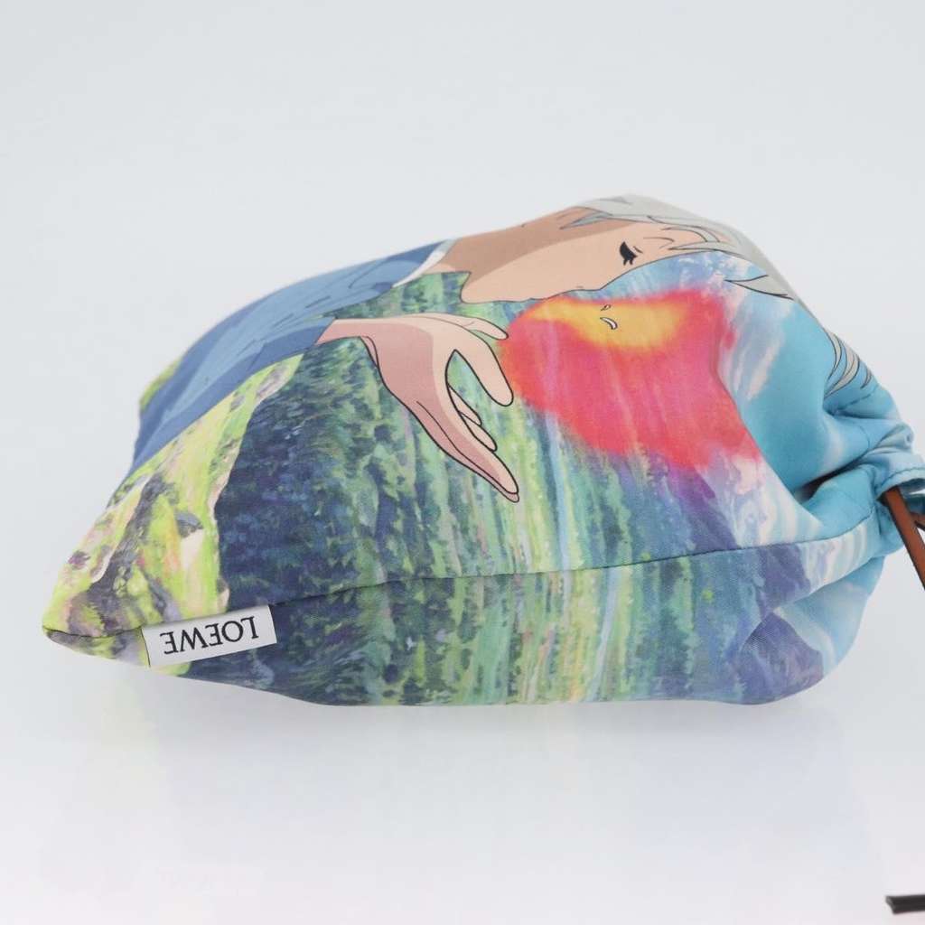 Loewe Drawstring Pouch Blue Canvas Good condition - Inside View