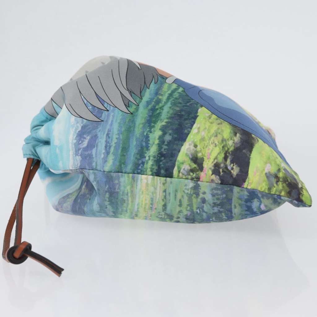 Loewe Drawstring Pouch Blue Canvas Good condition - Model View