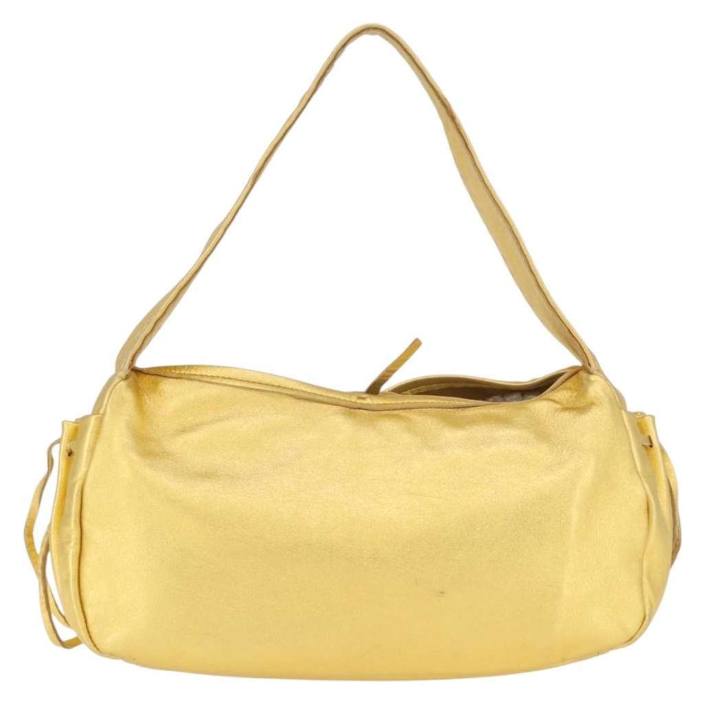 Prada Vintage Shoulder Bag Gold Leather Fair condition - Back View