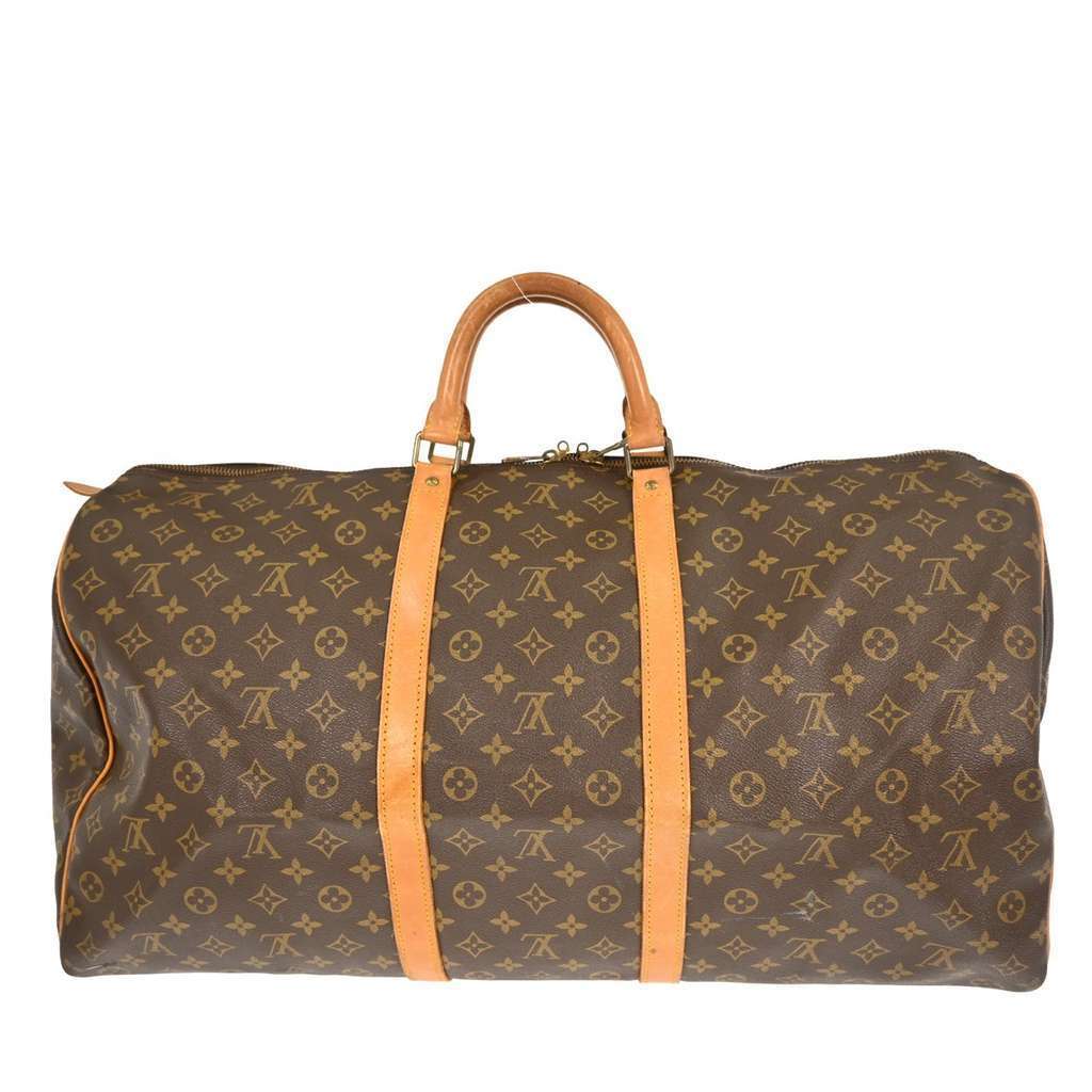 Louis Vuitton Keepall Bag Brown Canvas Good condition - Back View