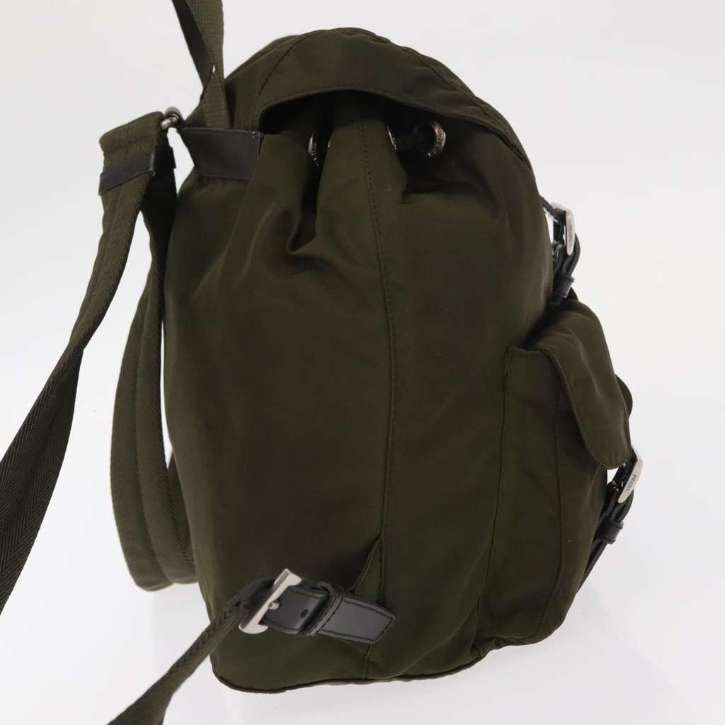 Prada Double Front Pocket Backpack Green Good condition - Model View