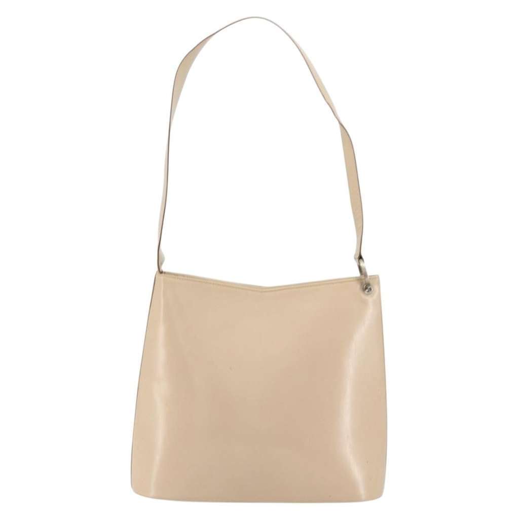 Salvatore Ferragamo Gancini Shoulder Bag Beige Leather Good condition - Back View