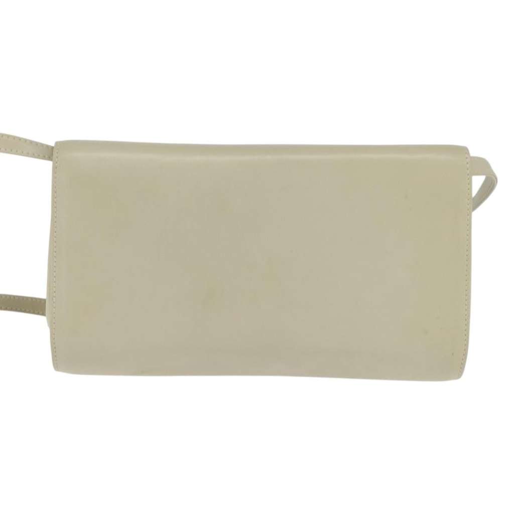 Celine Flap Shoulder Bag Beige Leather Good condition - Back View