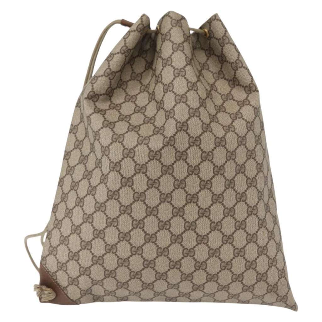 Gucci Drawstring Shoulder Bag Beige Good condition - Back View